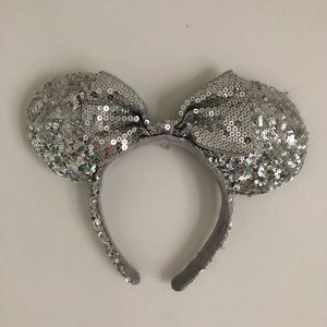 Authentic Disney Mickey ears in silver.